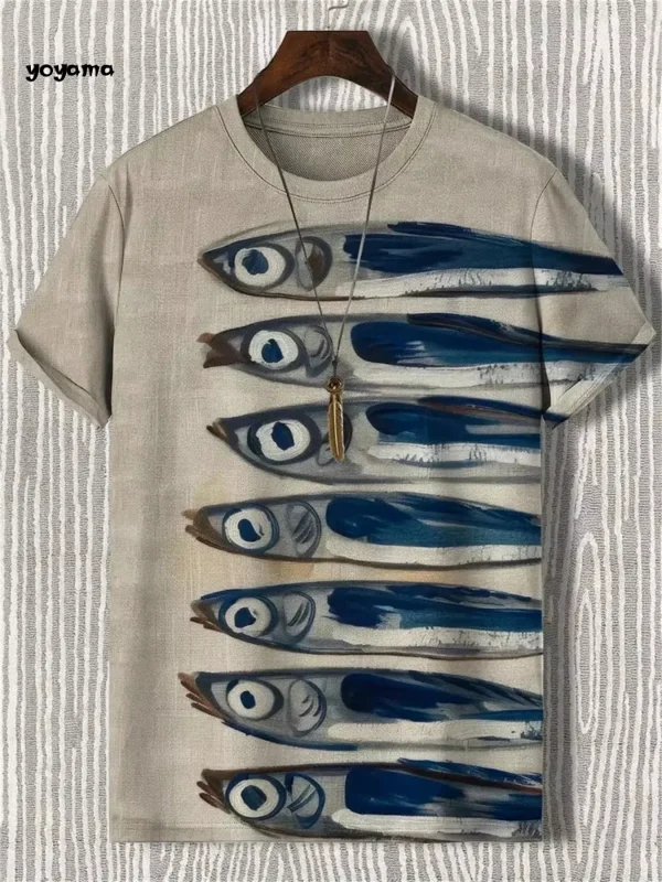 Fun Men's Cat Print T-Shirt 3D Art Cat Pattern Short Sleeve T-Shirt Oversized Round Neck Top Summer Street Casual Men's Clothing - Image 3