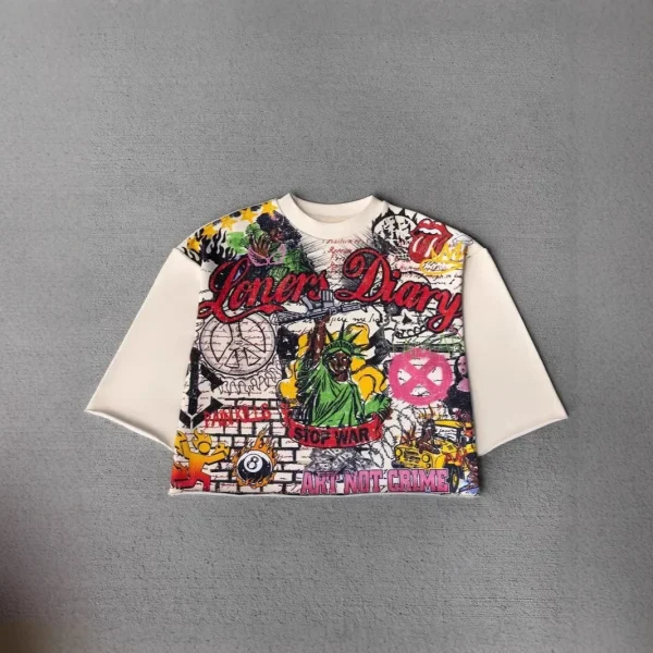 Streetwear Y2k T Shirt New Trend Hip Hop Graffiti Large Graphic Print Design Shirt Harajuku Retro Oversized Loose T Shirt Tops